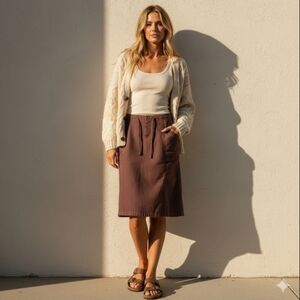 Mountain Hardwear Hemp Blend A Line Boho Hiking Multi Pocket Drawstring Skirt 8